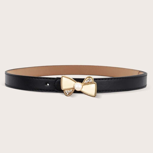 

Rhinestone Decor Buckle Belt, Black