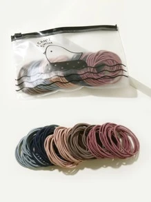 100pcs Girls Elastic Hair Tie - Multicolor - View 1