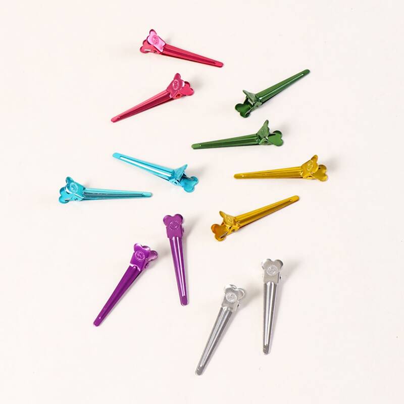 

12pcs Solid Hair Clip, Multicolor
