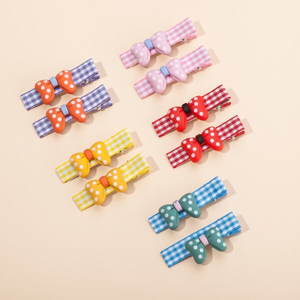 

5pairs Toddler Girls Bow Decor Hair Clip, Multicolor