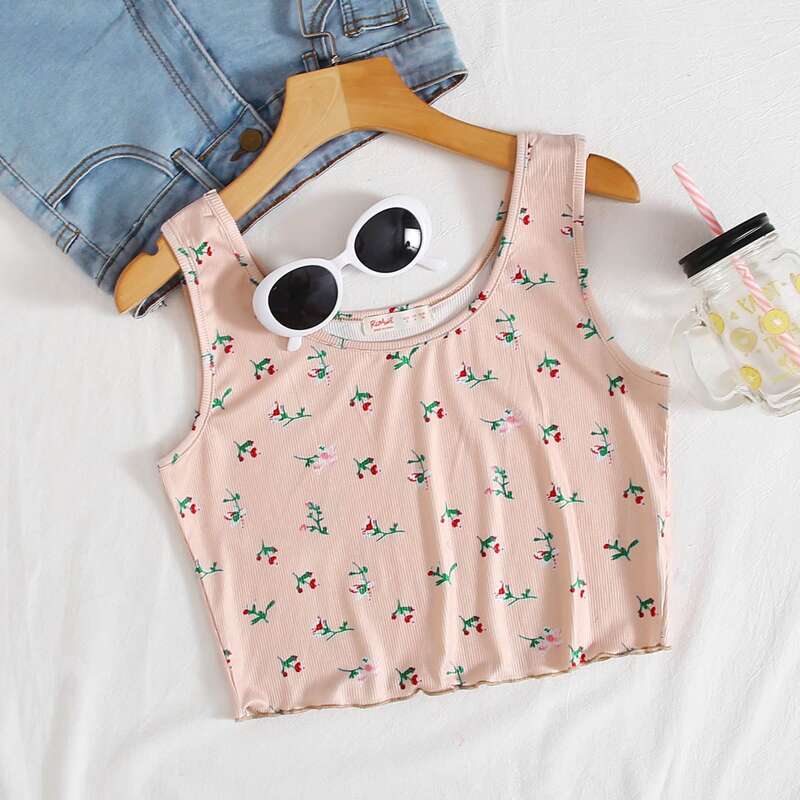 

Ditsy Floral Tank, Baby pink