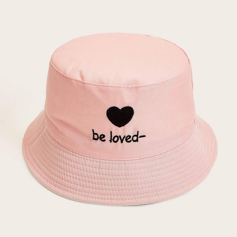 

Heart Reversible Bucket Hat, Baby pink