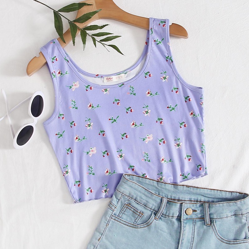 

Ditsy Floral Tank, Lilac purple