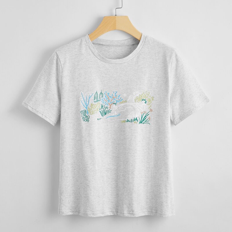 

Graphic Print Tee, Grey