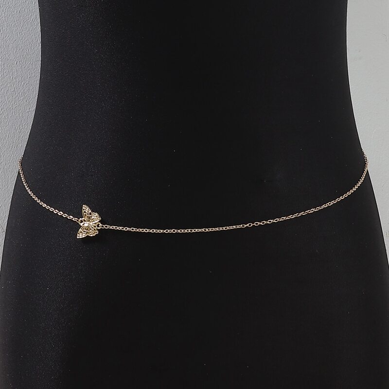 

Butterfly Decor Waist Chain, Gold