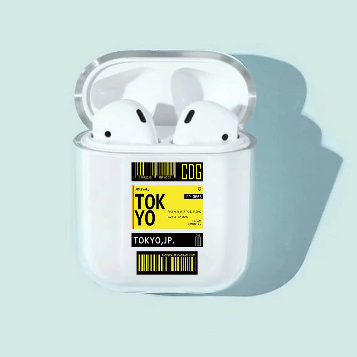 

1pc Letter Graphic Clear AirPods Case, Yellow