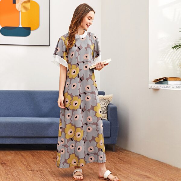 

All Over Floral Print Tunic Dress, Multicolor