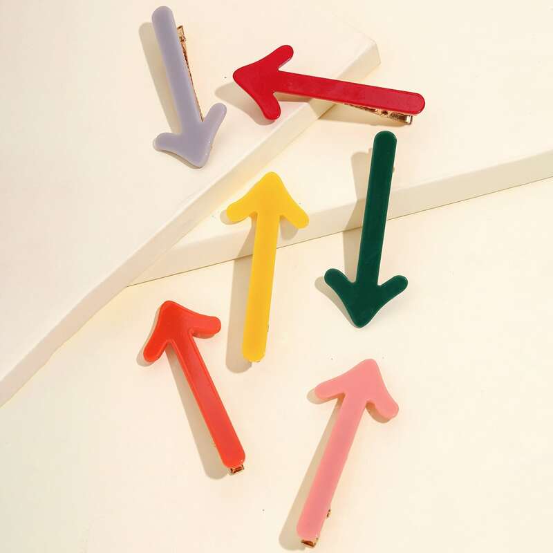

6pcs Arrow Hair Clip, Multicolor