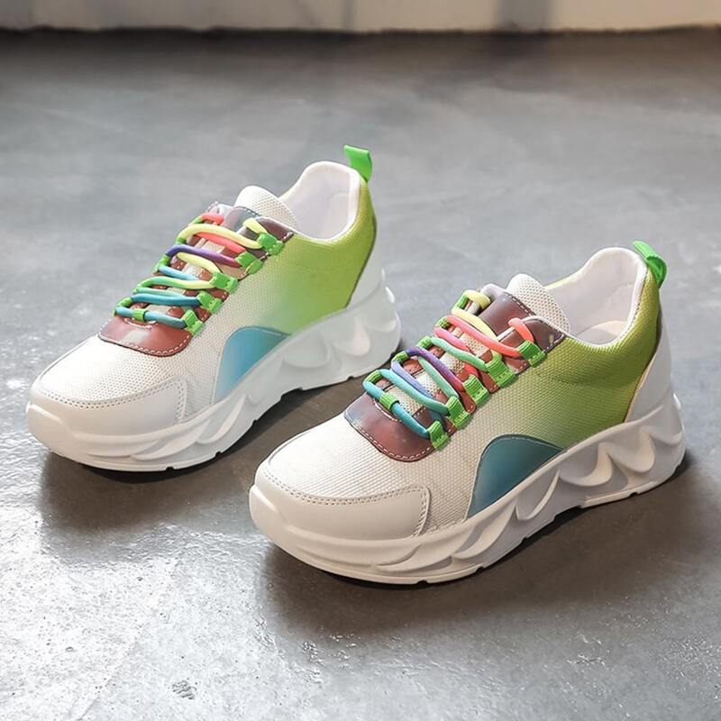 

Gradient Lace-up Chunky Sneakers, Multicolor
