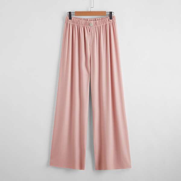 

Solid Wide Leg Pants, Baby pink