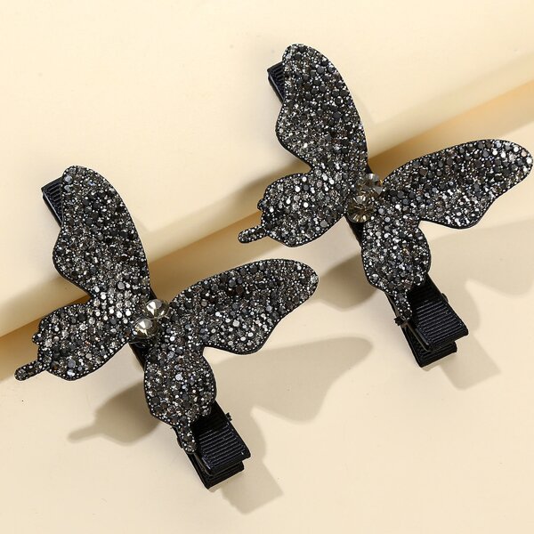 

2pcs Butterfly Decor Hair Clip, Multicolor