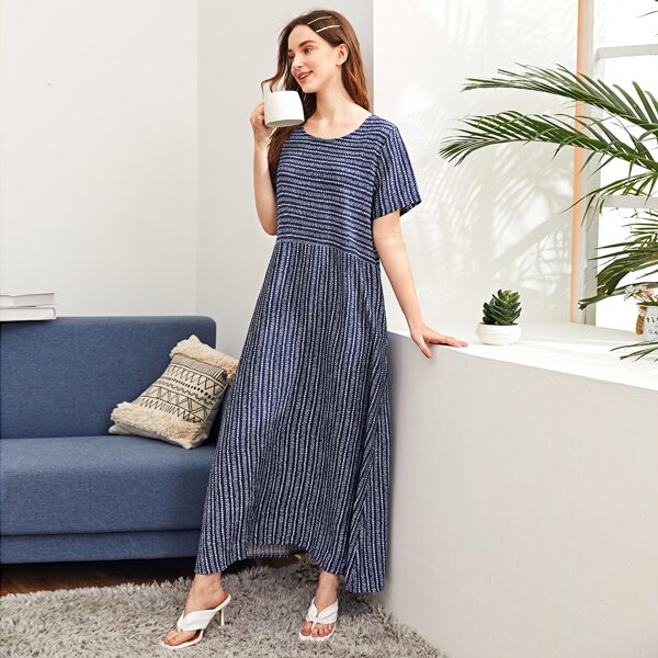 

Ditsy Floral Print Smock Dress, Navy blue