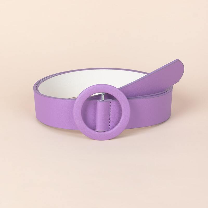 

Round Buckle Belt, Purple
