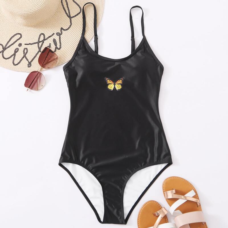 

Butterfly One Piece Swimsuit, Black