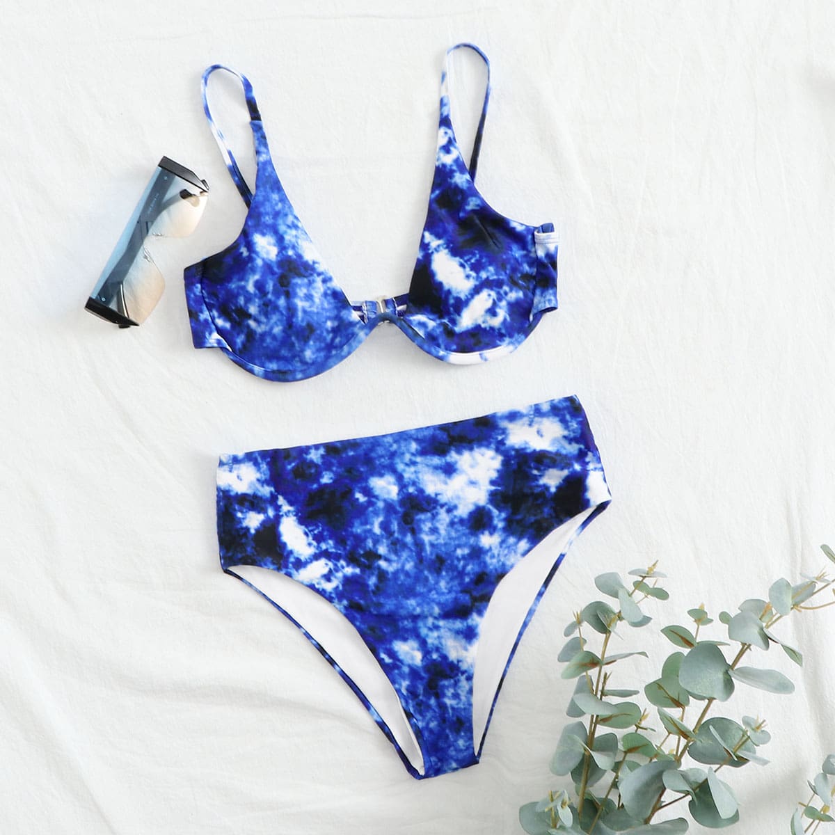 

Tie Dye Push Up Bikini Swimsuit, Multicolor
