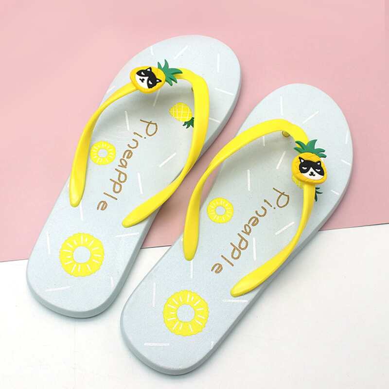 

Cartoon Pineapple Decor Flip Flops, Yellow