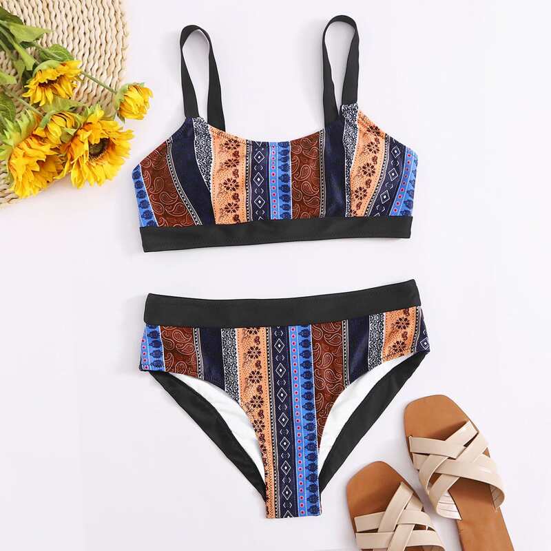 

Paisley & Tribal Bikini Swimsuit, Multicolor