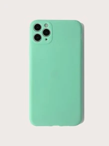 1pc Solid Case Compatible With iPhone - Mint Green - View 1