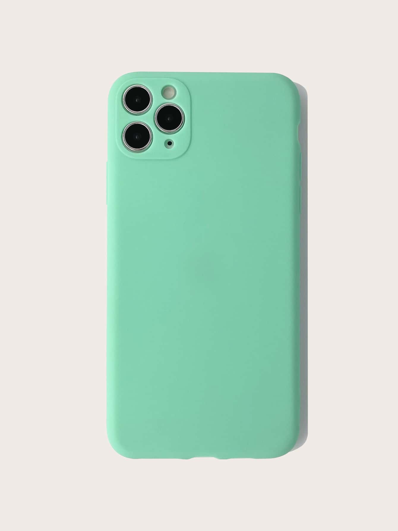 1pc Solid Case Compatible With iPhone - Mint Green - View 1