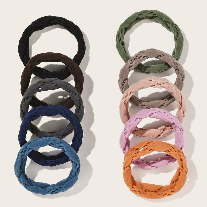 

10pcs Hollow Out Hair Tie, Multicolor