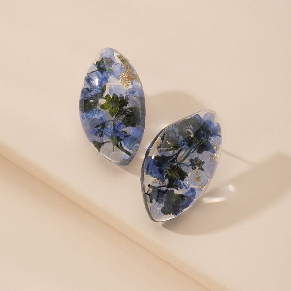 

Dried Flower Decor Stud Earrings, Multicolor