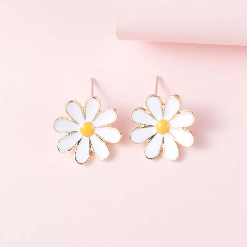 

2pairs Floral Shaped Earrings, Gold