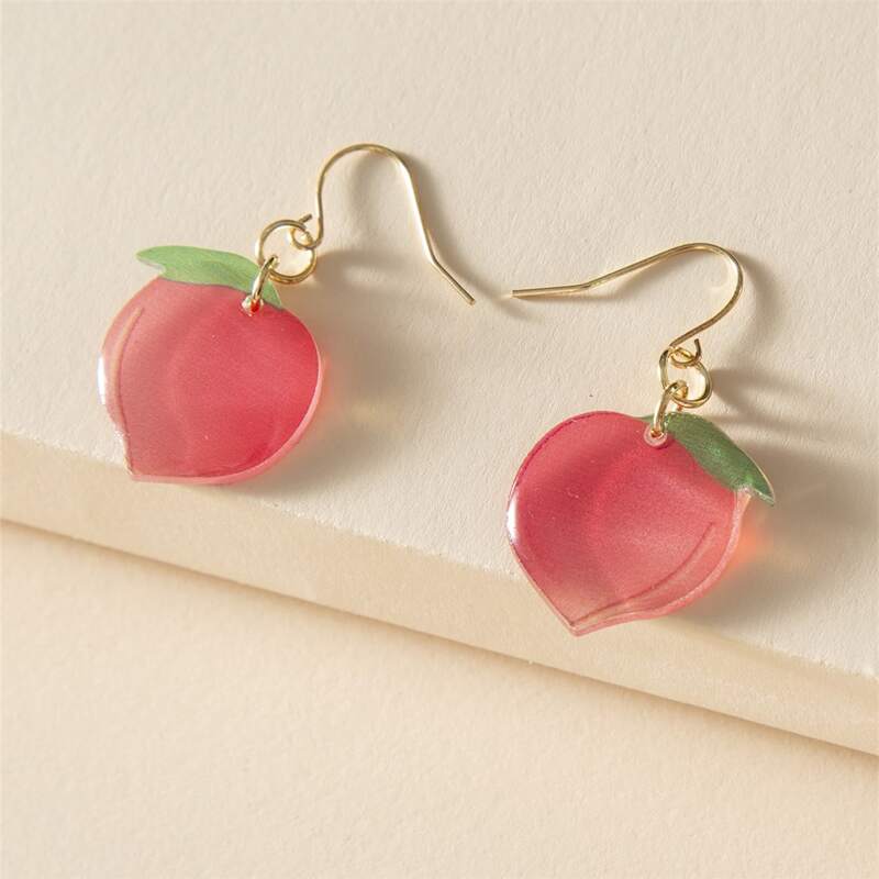 

Peach Charm Drop Earrings, Multicolor