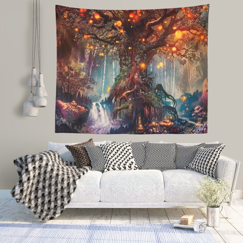 

Tree Print Tapestry, Multicolor
