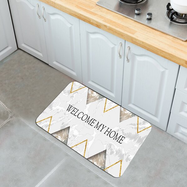 

Slogan Graphic Door Mat, Grey
