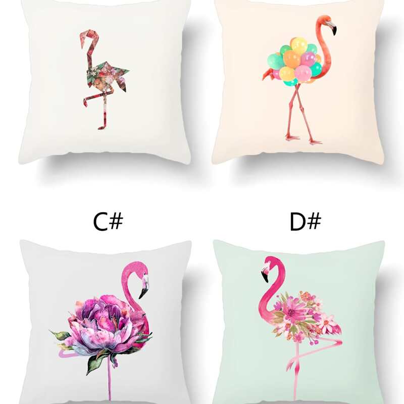 

1pc Flamingo Print Cushion Cover Without Filler, Multicolor