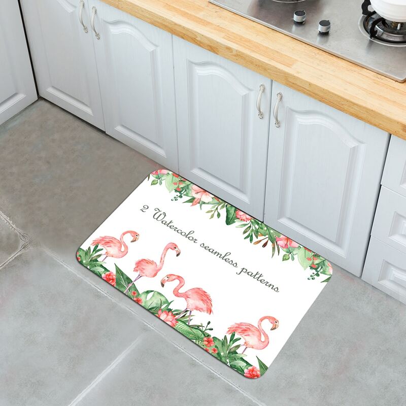 

Flamingo Print Door Mat, Multicolor
