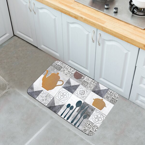 

Tea Pot Print Floor Mat, Multicolor