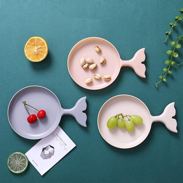 

1pc Fish Shaped Plate, Multicolor