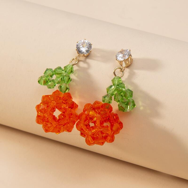 

Floral Beaded Drop Earrings, Multicolor