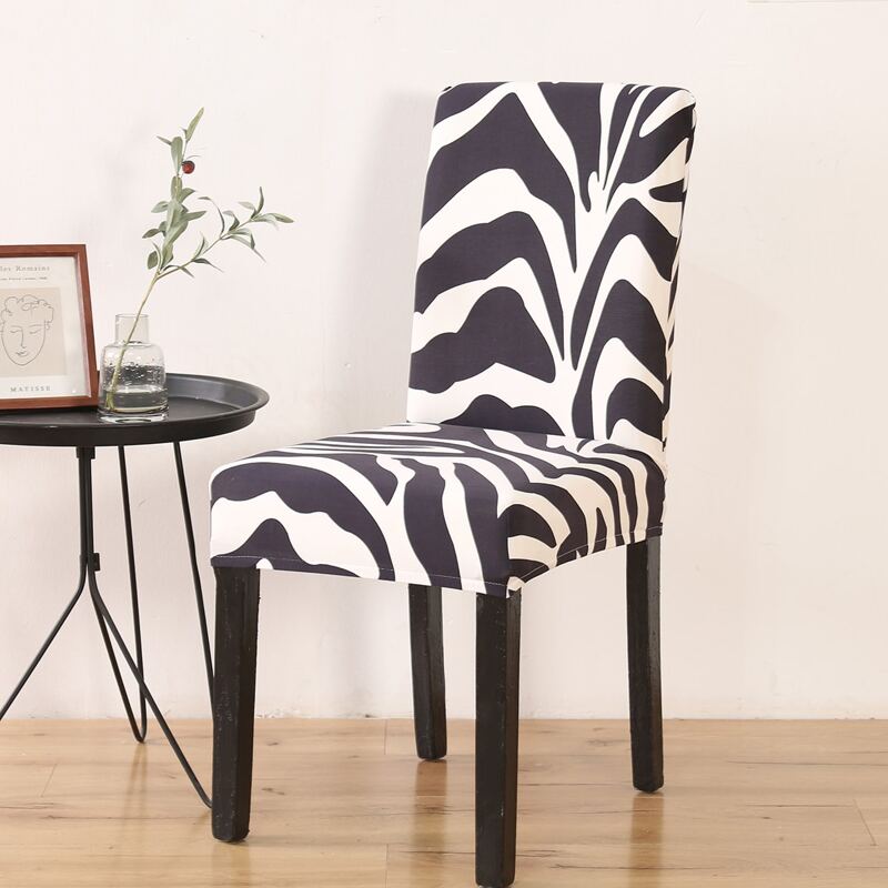 

Zebra Print Stretchy Chair Cover, Black and white