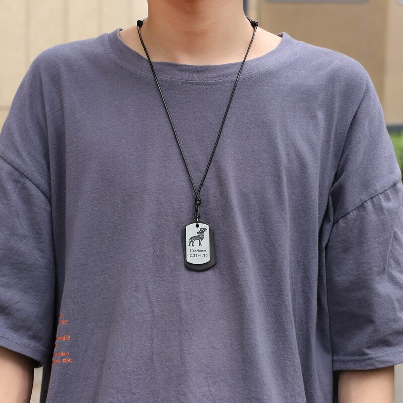 

Guys Constellation Charm Necklace, Black