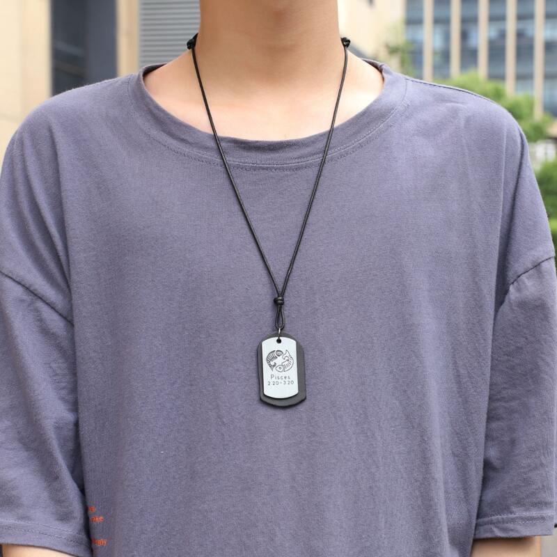 

Guys Constellation Charm Necklace, Black