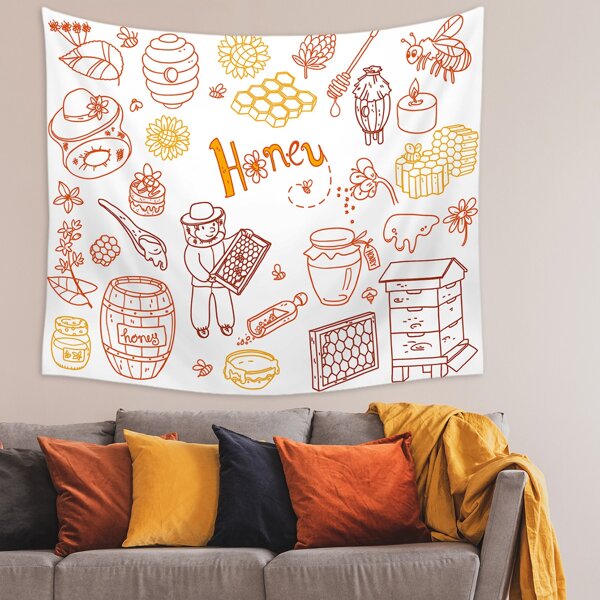 

Bee & Honey Print Tapestry, Multicolor