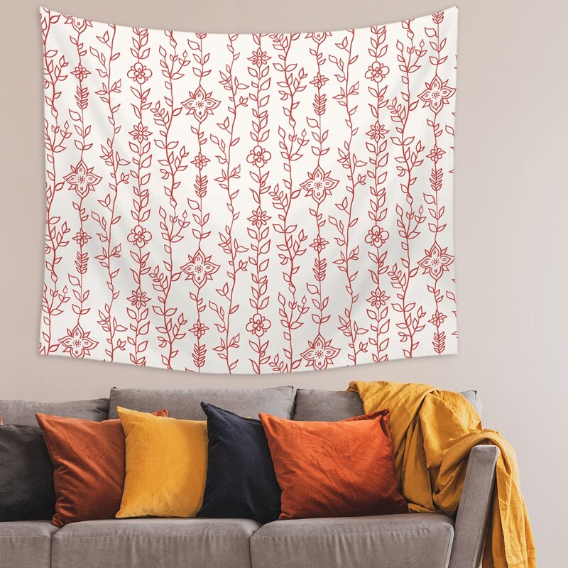 

Leaf Print Tapestry, Red