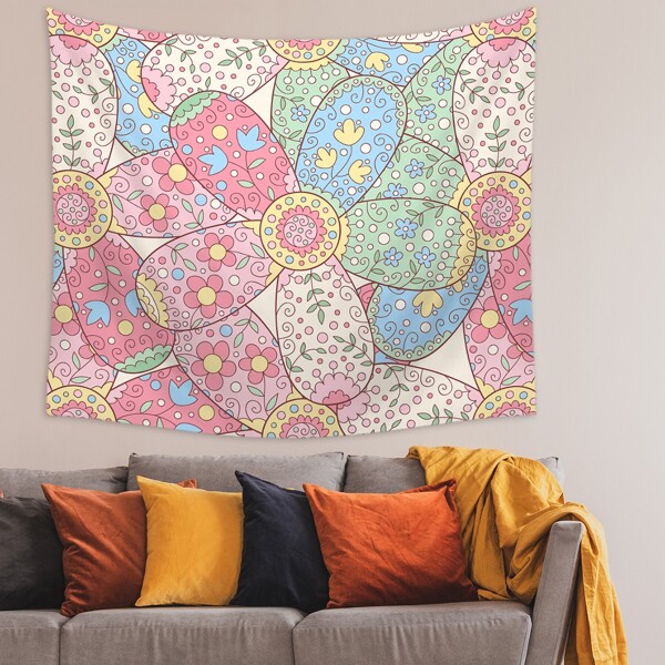 

Flower Print Tapestry, Multicolor