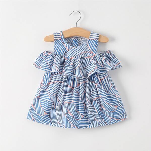 

Toddler Girls Striped Cold Shoulder Blouse, Multicolor