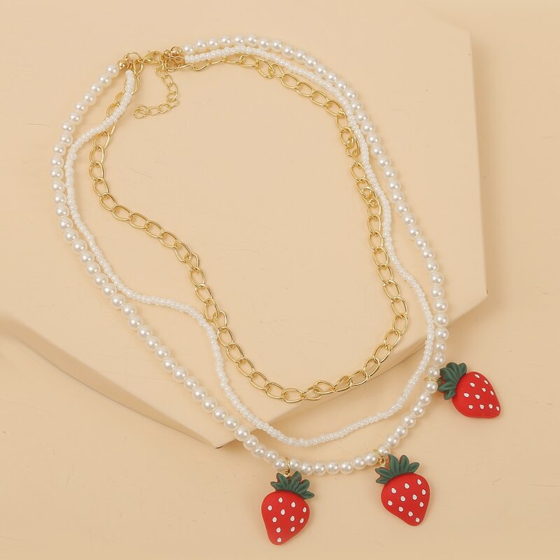 

Faux Pearl Beaded Layered Necklace, Multicolor