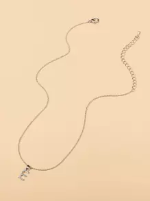 全鑲珠鉆石字母項鍊,適用於婚禮 - 銀色 - 查看 5