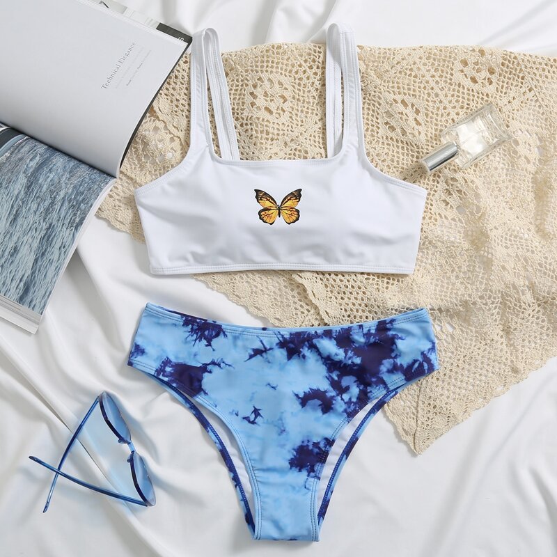 

Butterfly & Tie Dye Bikini Swimsuit, Multicolor