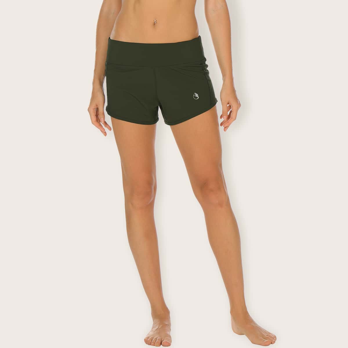 

Icyzone Low Waist Sports Shorts, Army green