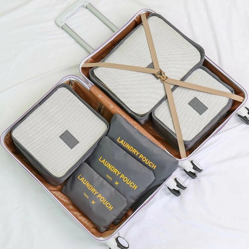 

6pcs Portable Travel Storage Bag, Grey