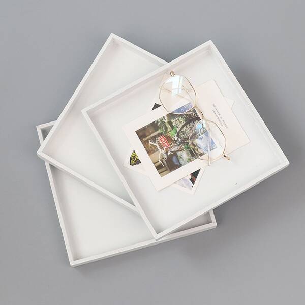 

1pc Solid Square Storage Tray, White