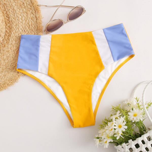 

Color Block High Waisted Bikini Panty, Yellow