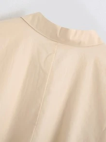 SHEIN Privé Camisa irregular con botón con perla - Albaricoque - Ver 7