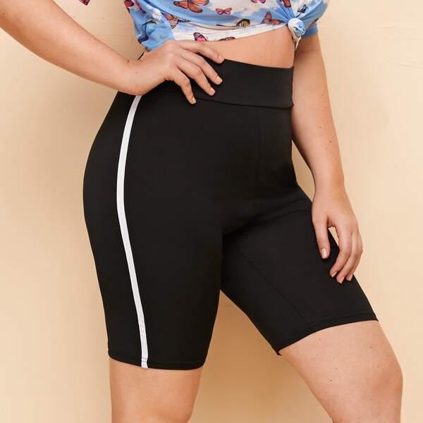 

Plus Side Tape Biker Shorts, Black